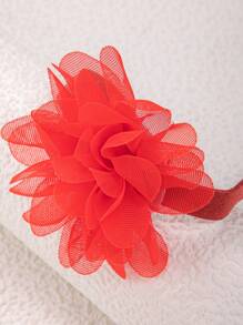 1 件时尚天鹅绒花卉颈链，适合女性日常佩戴和派对 - 紅色 - 查看 4