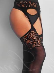 Women Over the Knee Socks - Negro - Ver 4