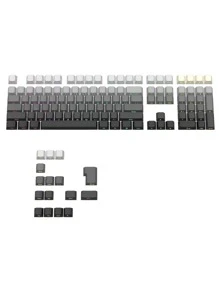 124入組鍵帽，帶夜光文字和 5 面熱昇華兼容 61/68/75/84/87/98/104/108 鍵盤鍵帽採用 Pbt 材料製成，具有 OEM 輪廓，並包裝在盒子中配色方案包括黑色、灰色、蛇綠色、腮紅粉色、極光紫色和帶有蛇鱗圖案角色設計 - 微塵(側刻)字符發光 - 查看 1