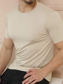 Men T-Shirts - 卡其色 - 查看 4