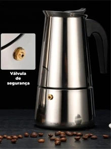 Cafeteira Expresso Italiana 9  Cafés Xícaras Aço Inox 450ml - Prata - Visão 2