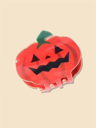 1入組女性萬聖節南瓜爪夾,南瓜裝飾頭髮配飾合適的適合萬聖節派對