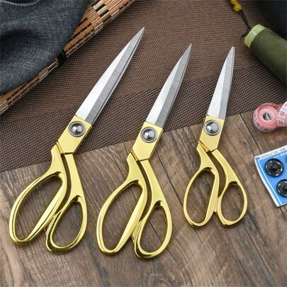 1Pc Sharp Tailor Scissors Fabric Scissors Leather Scissors Stainless Steel Clothing Dressmaking Shears Tailor Sewing Fabric Craft Cutting Professional Heavy Duty Sewing Scissors With Ultra Sharp Stainless Steel Blade Shears Left Handed Scissors