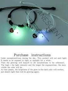 2入組新款發光心形編織情侶手鍊