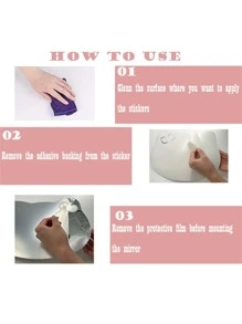 4pcs 7.87in*7.87in Mirror Wall Sticker, Square More Ways To Combine Make Up Mirror Wall Sticker For Home Decoration Best Gifts - Silver - View 5