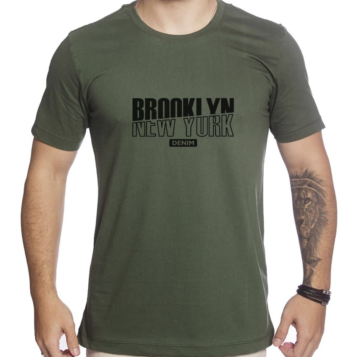Men T-Shirts - 軍綠色 - 查看 1