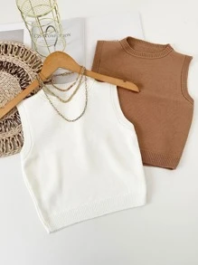 Women Knit Tops - 杏色 - 查看 1