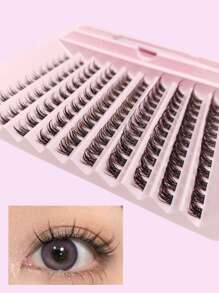 Asiteo DIY Lash Clusters,120 Clusters Individual Lashes, Wispy Soft Natural Look Cluster Lash, False Eyelashes For Home Use, DIY Eyelash Extension Tools For Women - Black - View 5