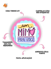 100 Etiquetas Adesivas  - 4 Cm - Cartelas de Adesivos de Recebidos - - Multicolorido - Visão 2