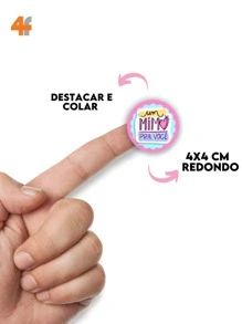 100 Etiquetas Adesivas  - 4 Cm - Cartelas de Adesivos de Recebidos - - Multicolorido - Visão 3