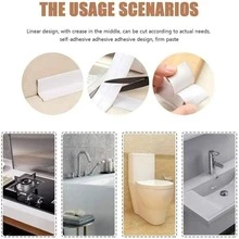 1 Cuộn Trắng PVC Tự dính Không thấm nước Caulk Dải Ruy băng - Hoàn hảo Đối với Phong kín Phòng bếp Bồn rửa chén , Phòng vệ sinh , Phòng tắm , Bồn tắm , Tường & Sàn nhà - trắng - Xem 7