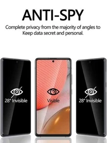 2 Miếng Bảo Vệ Màn Hình Riêng Tư Tương Thích Với Samsung A53 A52 A72 A51 A71 A32 A21 A50 A70 A52S A73 Và Phim Chống Gián Điệp Tương Thích Với Samsung S21 S22 Plus S20 FE - màu đen - Xem 4