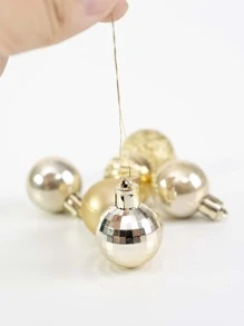 36入組聖誕晚會金色,紅色的,綠色塑膠掛飾球,禮品包,樹裝飾物