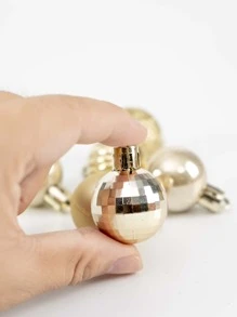 36入組聖誕晚會金色,紅色的,綠色塑膠掛飾球,禮品包,樹裝飾物