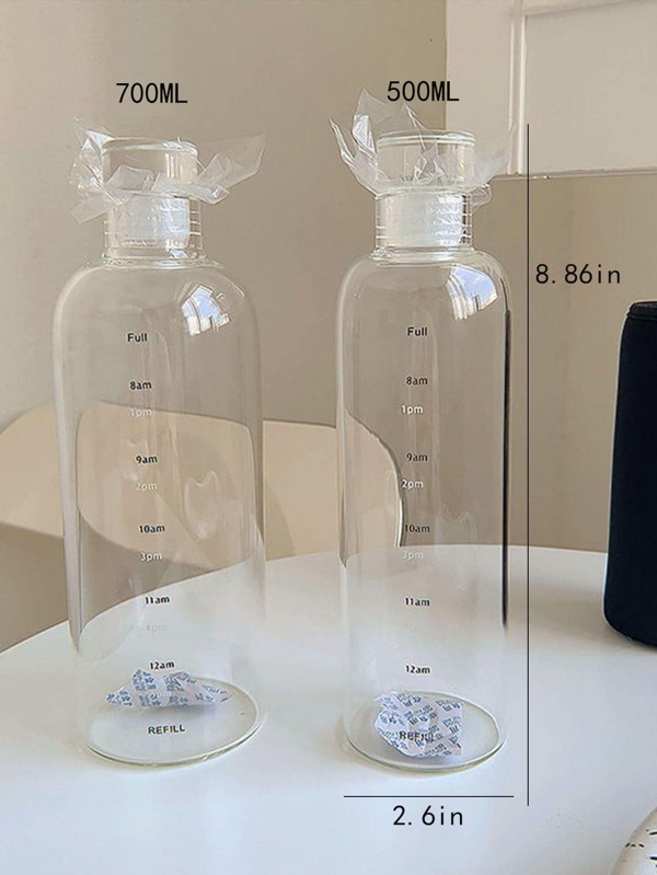 16.9oz Time Scale Transparent Antileakage Cup Portable Plastic Water