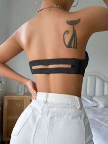 Thin Material Glossy Strapless Bra With Push Up, Slip Resistance, Side Support And Invisible Strap For Wedding Dress, Lingerie