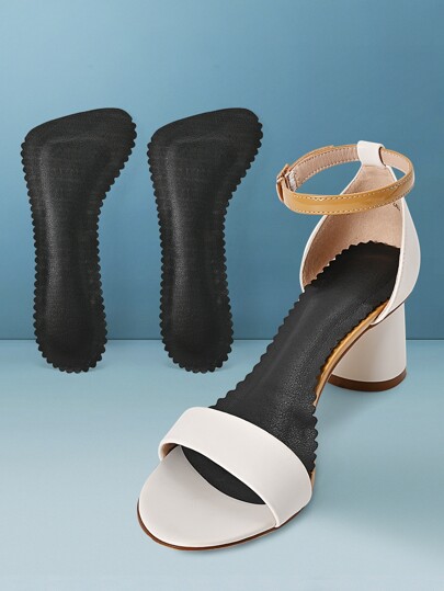 1 Pair Black Non-Slip Breathable Shock Absorbing Sweat-Wicking 7/8 Insoles For High Heels, Back To School Supplies, Boots Accessories For Shoes For Women, For Outdoor, Sport, Travel, Household, Office, School