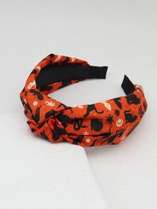 1 件女士万圣节南瓜头带，带森系鬼和蝙蝠设计发饰，万圣节装饰 - 彩色 - 查看 4