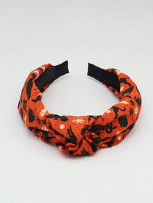 1 件女士万圣节南瓜头带，带森系鬼和蝙蝠设计发饰，万圣节装饰 - 彩色 - 查看 3