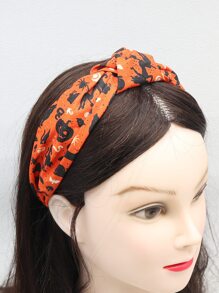 1 件女士万圣节南瓜头带，带森系鬼和蝙蝠设计发饰，万圣节装饰 - 彩色 - 查看 1