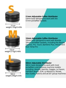 1 个咖啡压粉器，底座直径分别为 51 毫米、53 毫米和 58 毫米 回到学校