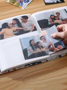 1pc Fabric Covered Photo Album With Rope Design, Creative Collection For Children, Family, Couples, Photo Studio, Can Hold 200 6-inch Photos - Multicolor - View 2