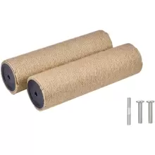 2 Piezas De Repuesto Para Poste De Rascar Para Gato, Piezas De Repuesto Para Árbol Para Gato Pesado Diy, Poste De Cuerda De Yute De 3,35 X 11,8 Pulgadas, Accesorios Duraderos Para Torre De Gato Para Gatos Grandes, Tornillos M10 Incluidos - Amarillo - Ver 1