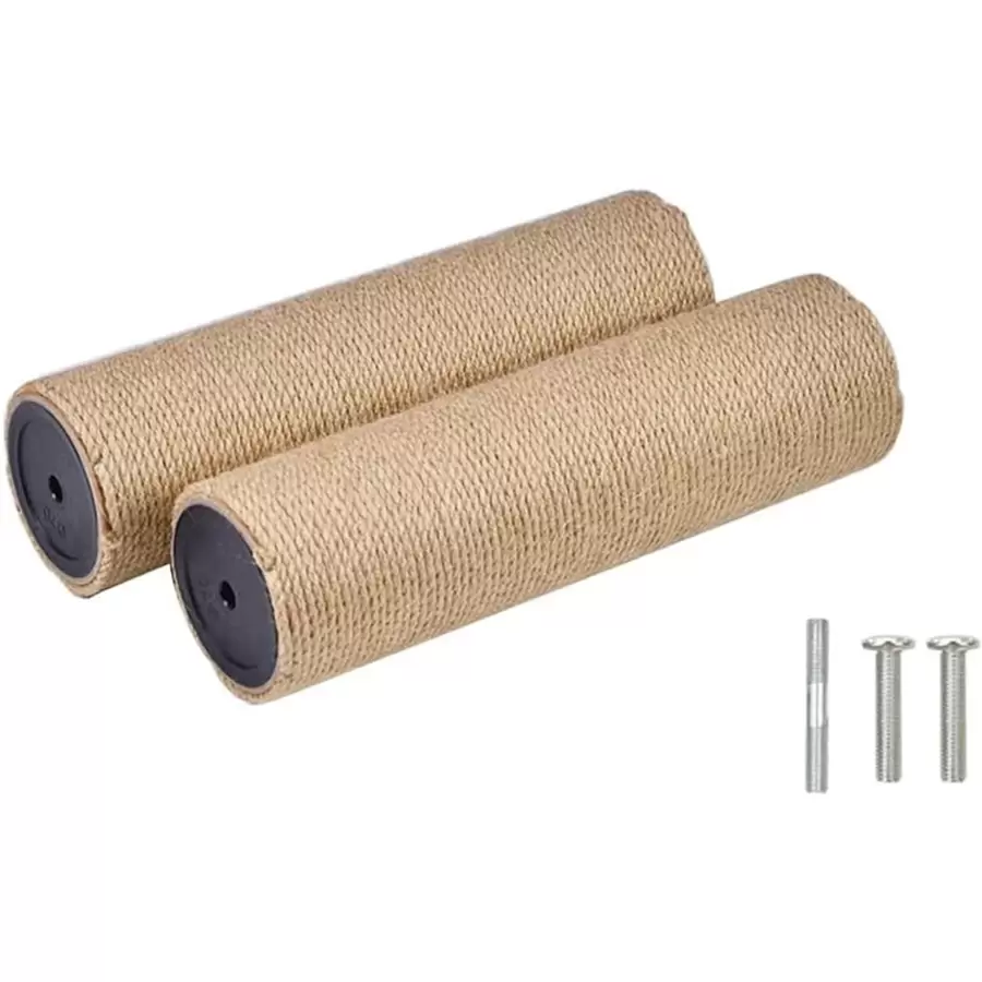 2 Piezas De Repuesto Para Poste De Rascar Para Gato, Piezas De Repuesto Para Árbol Para Gato Pesado Diy, Poste De Cuerda De Yute De 3,35 X 11,8 Pulgadas, Accesorios Duraderos Para Torre De Gato Para Gatos Grandes, Tornillos M10 Incluidos - Amarillo - Ver 1