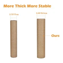 2 Piezas De Repuesto Para Poste De Rascar Para Gato, Piezas De Repuesto Para Árbol Para Gato Pesado Diy, Poste De Cuerda De Yute De 3,35 X 11,8 Pulgadas, Accesorios Duraderos Para Torre De Gato Para Gatos Grandes, Tornillos M10 Incluidos - Amarillo - Ver 5