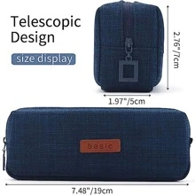 1入組學生筆袋/零錢包/化妝包/辦公室文具收納袋,合適的適用於學校和辦公室生活,藍色的 - 藏蓝色 - 查看 4