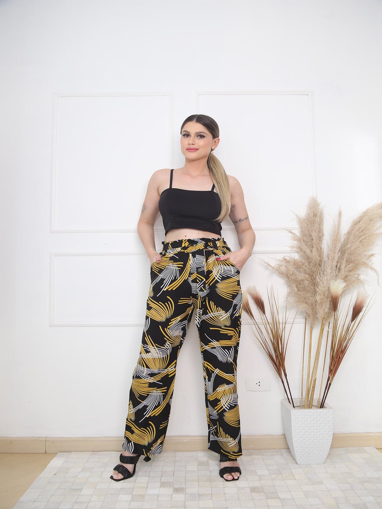 Women Pants - 黑色 - 查看 1