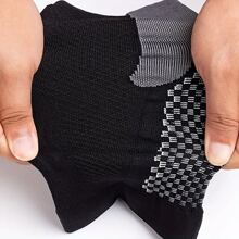1雙尼龍運動壓力襪 - 黑色 - 查看 2
