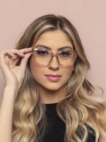ARMACAO DE OCULOS FEMININO DESCANSO CRISTAL 3D Lente com protecao uv400 - Caramelo - Visão 2