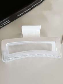 2pcs Minimalist Style Matte Frosted Black & Transparent White Hair Claw Clips (Large Size) Casual Hair Jaw Clip Hair Clamps Hair Clutch Hair Catcher Clip, School Stuff, College Fall Winter Hair Clip Hair Accessories For Women For Vacation Outfits Woman