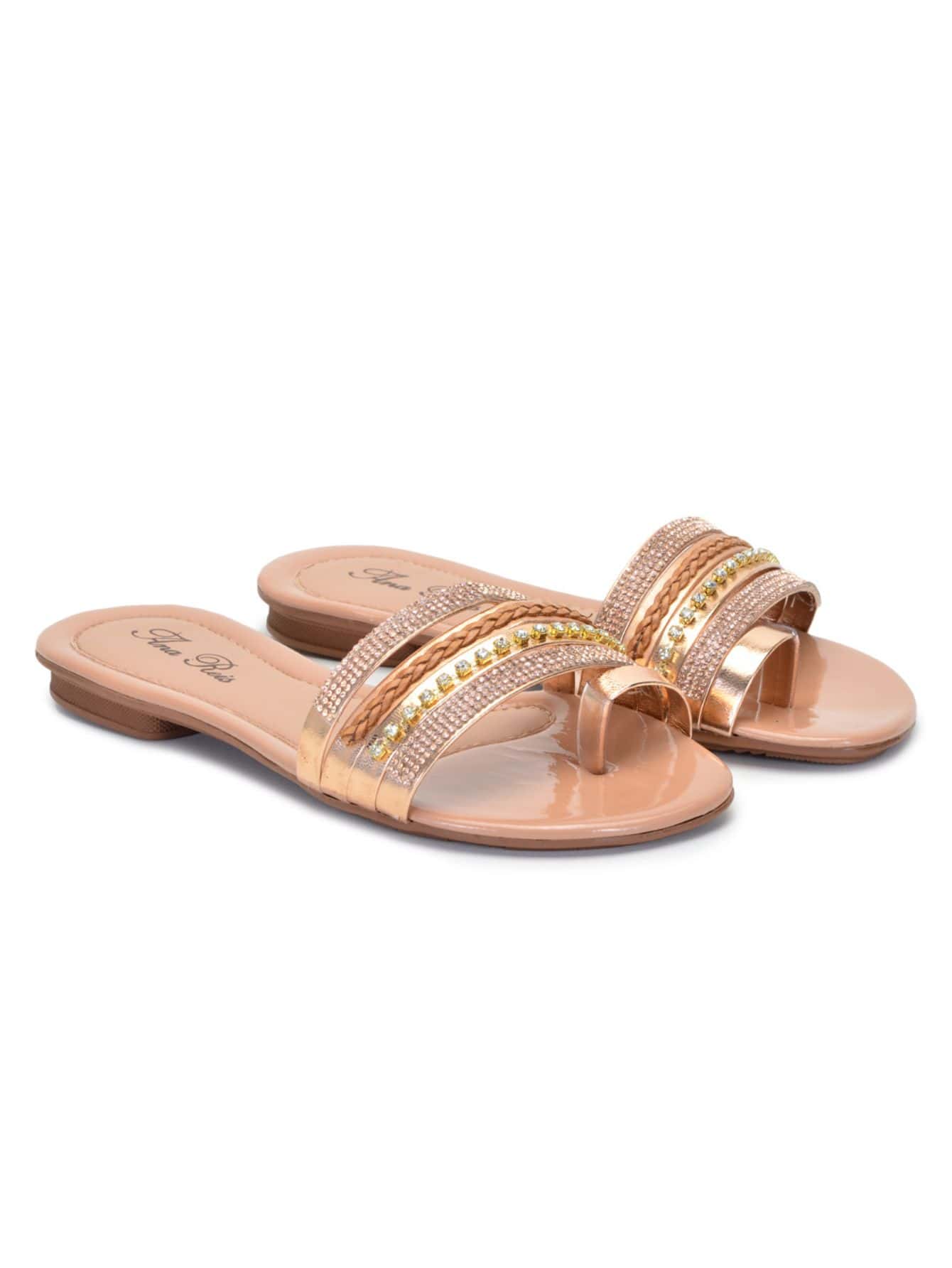 Women Flat Sandals - 銅色 - 查看 1