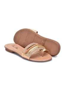 Women Flat Sandals - 銅色 - 查看 3