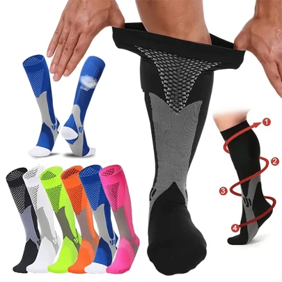 1pair Nylon Sport Compression Socks