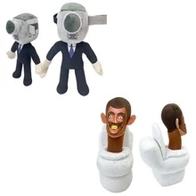 2 Pcs Plush Toys Skibidi Toilet Man Camera Speakers Tv Speakerman Models - View 2