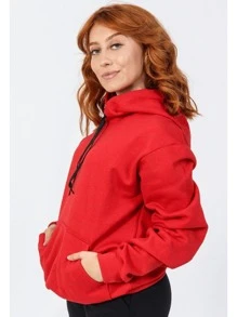 Women Sweatshirts - 紅色 - 查看 3