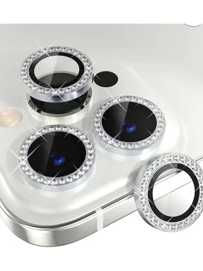 kit Pelicula Metal diamante de Camera proteção Lente Compativel IPhones XR 11 12 12mini 13 mini 13 14 15 pro pro max
