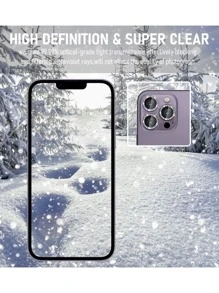 kit Pelicula Metal diamante de Camera proteção Lente Compativel IPhones XR 11 12 12mini 13 mini 13 14 15 pro pro max - Preto - Visão 7