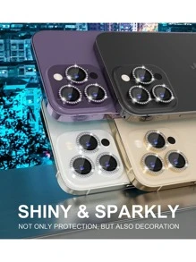 kit Pelicula Metal diamante de Camera proteção Lente Compativel IPhone XR 11 12 12mini 13 mini 13 14 15 pro pro max