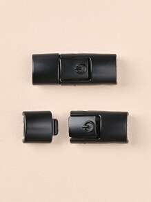 1pair Black Shoe Lace Buckle Locks Shoelace Clips, For Elastic Shoe Laces