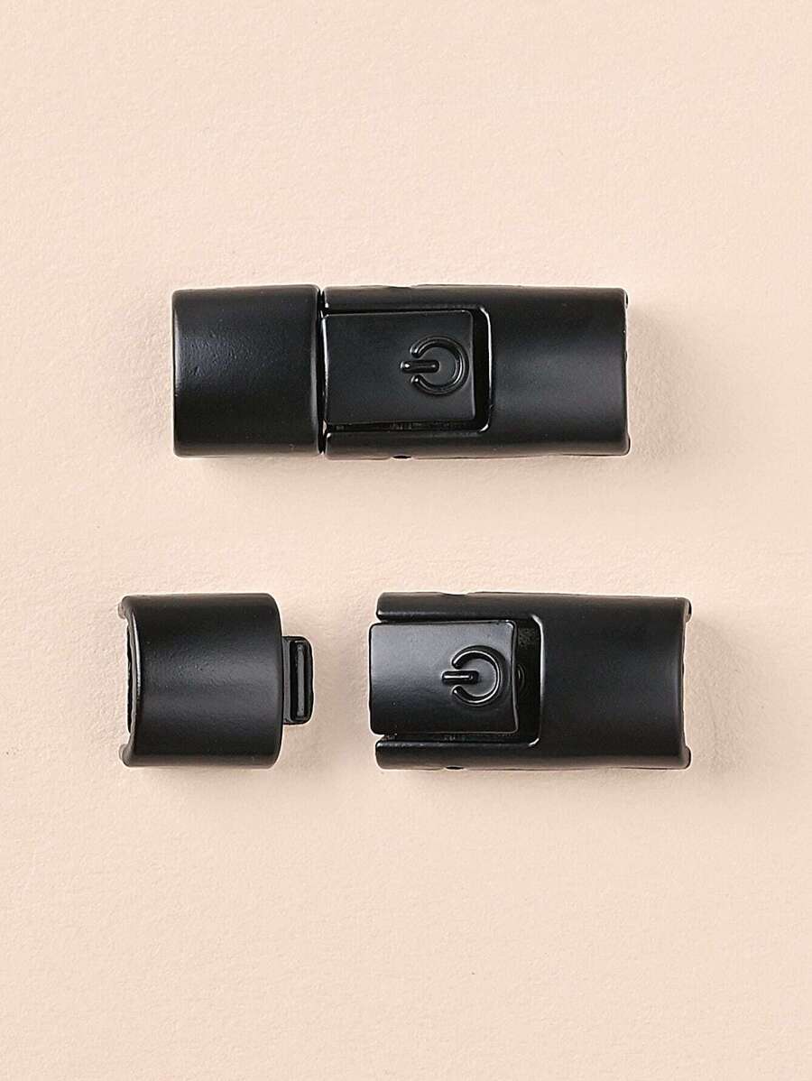 1pair Black Shoe Lace Buckle Locks Shoelace Clips, For Elastic Shoe Laces