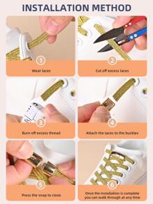 鞋帶 - 金色 - 查看 3