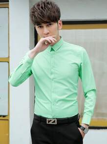 Men Shirts - 薄荷綠 - 查看 2