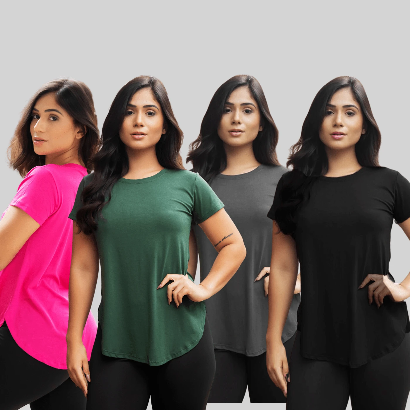 Women Sports Tees & Tanks - Rosa Fucsia - Ver 1