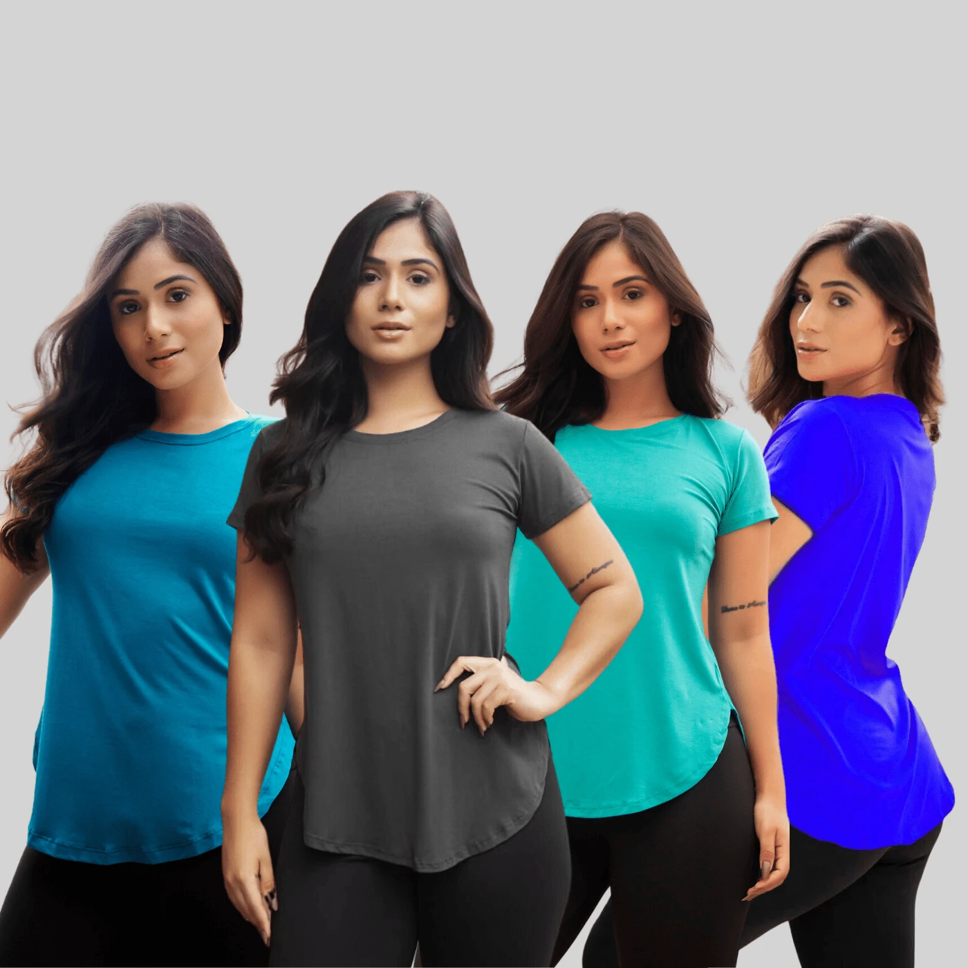 Women Sports Tees & Tanks - Màu xanh ngọc - Xem 1
