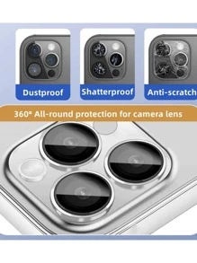 kit Pelicula Metal Liso de Camera proteção Lente Compativel para IPhone XR 11 12 12mini 13 mini 13 14 15 pro pro max - Preto - Visão 6