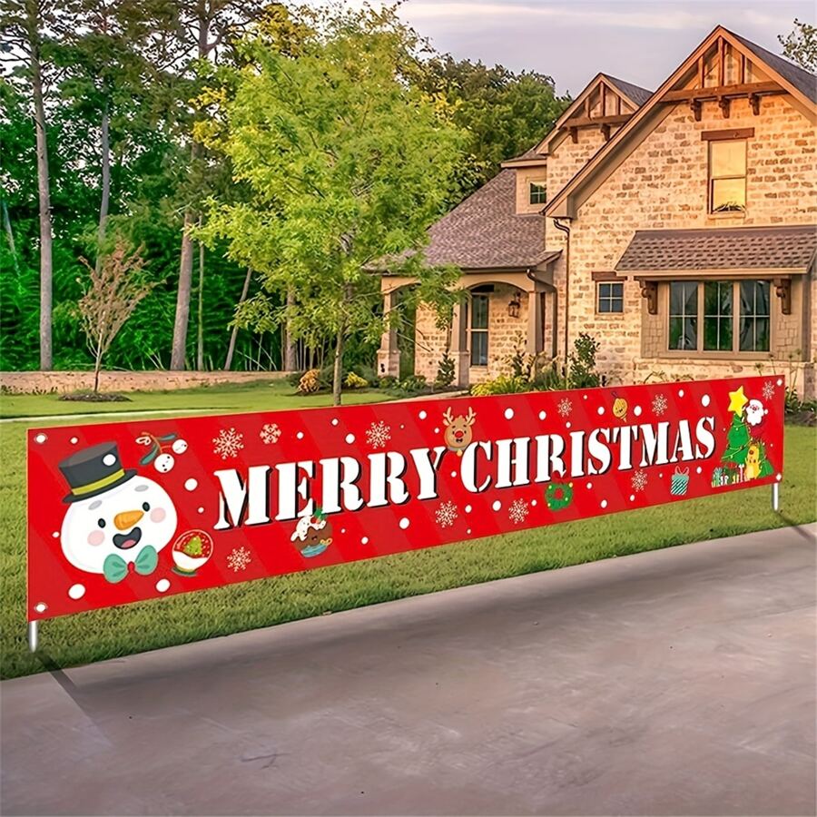 Make Your Home Sparkle This Christmas With A Large Merry Christmas Banner!,Christmas